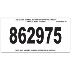 "Clear Back" Stock Mini Number Signs With Numbering - 3" x 6" - White (Package of 250)