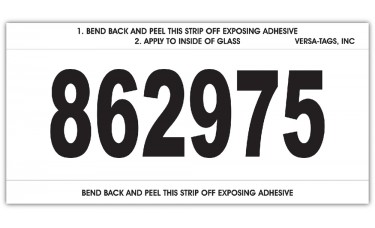 "Clear Back" Stock Mini Number Signs With Numbering - 3" x 6" - White (Package of 250)