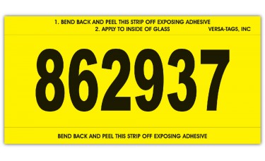 "Clear Back" Stock Mini Number Signs With Numbering - 3" x 6" - Yellow (Package of 250)