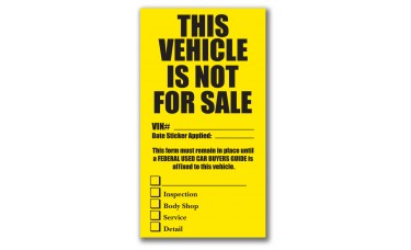 This Vehicle Is Not For Sale Extra Large Check Box Stickers (Package of 100)