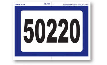 "Clear Back" Stickers - Numbered with Blue Border - 4-1/2" x 6" (Package of 250)