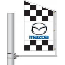 Crazy Bracket Checkered Auto Logo Flag (Double-Faced)