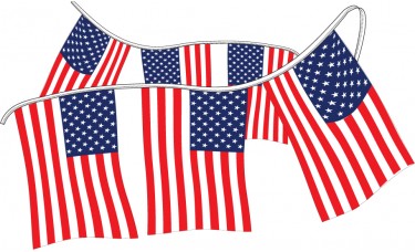 American Flag Pennant Strings - 12" x 18" (Durable Cloth)