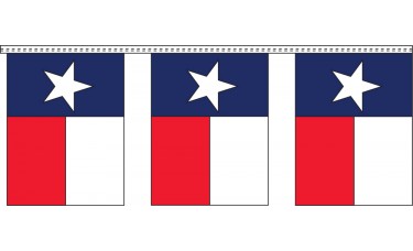 Texas State Flag Pennant Strings - 9" x 12" (4 Mil Polyethylene)