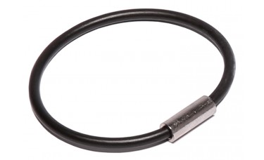 Nylon Coated Permanent Close Cable Key Ring - 1.5" Diameter (Black)