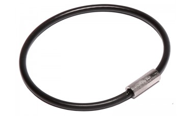 Nylon Coated Permanent Close Cable Key Ring - 2" Diameter (Black)