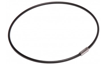 Nylon Coated Permanent Close Cable Key Ring - 4" Diameter (Black)