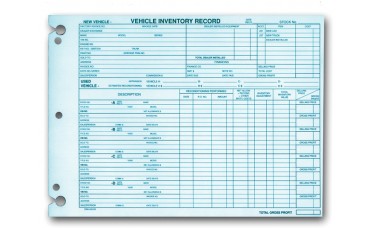 Vehicle Inventory Records (Package of 50)
