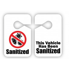 This Vehicle Has Been Sanitized Reusable Plastic Mirror Hang Tags