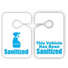 This Vehicle Has Been Sanitized Reusable Plastic Mirror Hang Tags