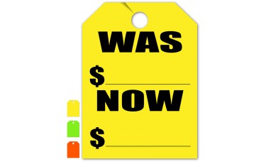 Was Now Mirror Hang Tags - 9" x 12" (Package of 50)