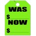 Was Now Mirror Hang Tags - Fluorescent Green