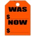 Was Now Mirror Hang Tags - Fluorescent Red