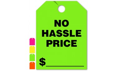 No Hassle Price Mirror Hang Tags - 9" x 12" (Package of 50)