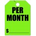 Per Month Mirror Hang Tags - Fluorescent Green