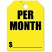 Per Month Mirror Hang Tags - Fluorescent Yellow