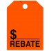 Rebate Mirror Hang Tags - Fluorescent Red