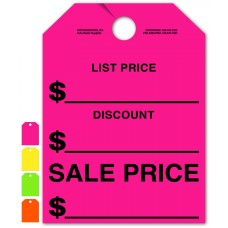List Price, Discount, Sale Price Mirror Hang Tags - 9" x 12" (Package of 50)
