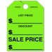 List Price, Discount, Sale Price Mirror Hang Tags - Fluorescent Green