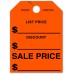 List Price, Discount, Sale Price Mirror Hang Tags - Fluorescent Red