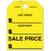 List Price, Discount, Sale Price Mirror Hang Tags - Fluorescent Yellow
