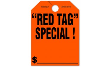 Red Tag Special Mirror Hang Tags - 9" x 12" (Package of 50)