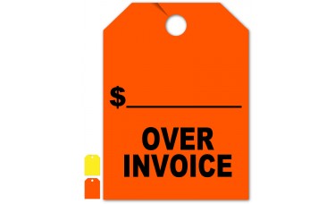 Over Invoice Mirror Hang Tags - 9" x 12" (Package of 50)
