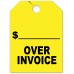 Over Invoice Mirror Hang Tags - Fluorescent Yellow