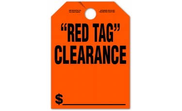 Red Tag Clearance Mirror Hang Tags - 9" x 12" (Package of 50)