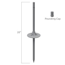 Fiberglass Ground Mount Set for Seamless Reusable Balloons - Single Pole Mounting