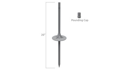 Fiberglass Ground Mount Set for Seamless Reusable Balloons - Single Pole Mounting