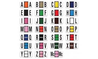Color Coded Alphabet Filing Labels - Ringbook System (270 Per Set)