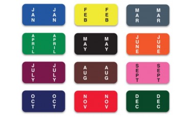Color Coded Month Filing Labels - Ringbook System (270 Per Set)