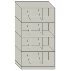 24" Wide Slanted Open Shelf Stackable Filing Cabinets - 4 Shelves High