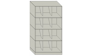 24" Wide Slanted Open Shelf Stackable Filing Cabinets - 4 Shelves High