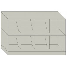 36" Wide Slanted Open Shelf Stackable Filing Cabinets - 2 Shelves High