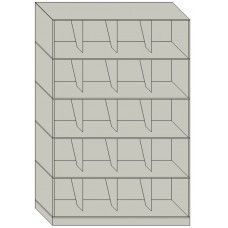 36" Wide Slanted Open Shelf Stackable Filing Cabinets - 5 Shelves High