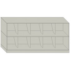 48" Wide Slanted Open Shelf Stackable Filing Cabinets - 2 Shelves High