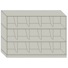 48" Wide Slanted Open Shelf Stackable Filing Cabinets - 3 Shelves High