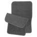 Deluxe 4-Pc Carpet Car Floor Mats Set with Heel Pad - Charcoal Gray Backing