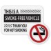 Custom Printed Full Color Digital Clear Static Cling No Smoking Stickers