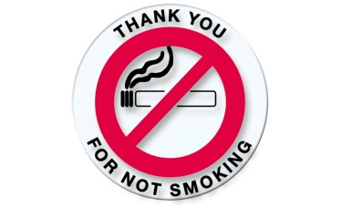 Thank You For Not Smoking Clear Circle Reminder Stickers (Package of 100)