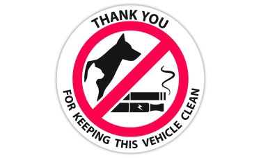 No Pets / No Smoking - White Face Adhesive Circle Stickers (Package of 100)
