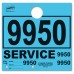 Colored 4-Part Service Dispatch Numbered Hang Tags - Blue