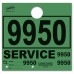 Colored 4-Part Service Dispatch Numbered Hang Tags - Green
