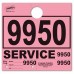 Colored 4-Part Service Dispatch Numbered Hang Tags - Pink
