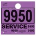Colored 4-Part Service Dispatch Numbered Hang Tags - Purple