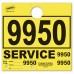 Colored 4-Part Service Dispatch Numbered Hang Tags - Yellow