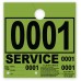 Custom 4-Part Service Dispatch Numbered Hang Tags - Lime Green