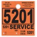 Custom 4-Part Service Dispatch Numbered Hang Tags - Orange